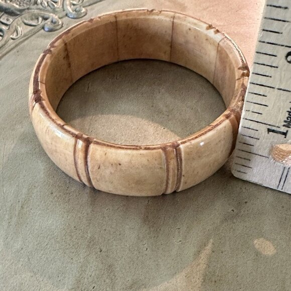 Vintage Asian Camel Bone‎ Chunky Bangle Bracelet Fine Polish Well Patinated - Picture 10 of 10
